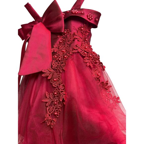 IBTOM Castle Baby Girls Formal Bow Knot Puffy Tulle Gown 12-18 Months - Picture 2 of 6